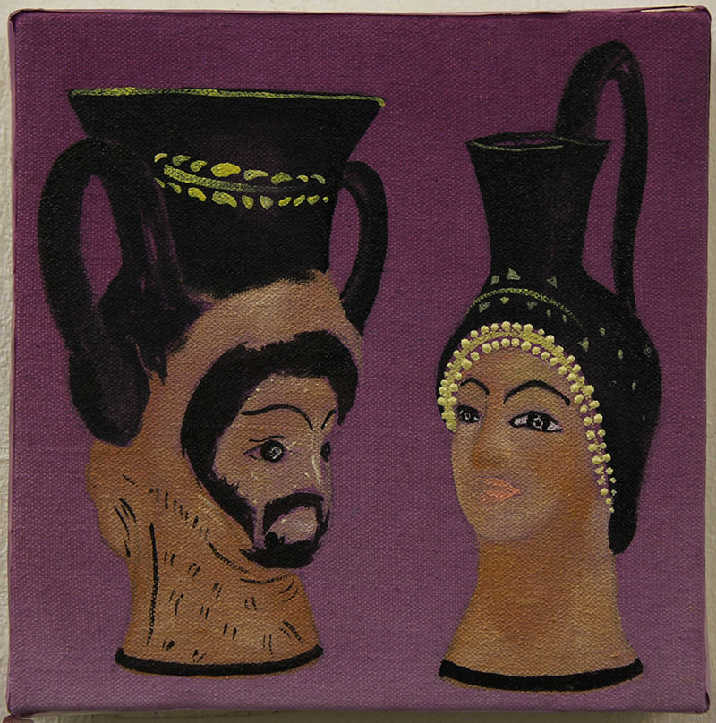 Amy Cochrane - The Couple - 2015 - Oil on Canvas - 15x15cm